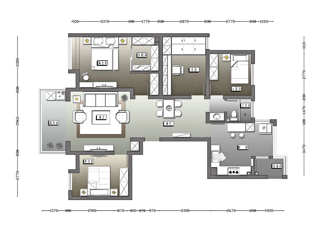 南京紫金未來城140平米簡(jiǎn)約法式風(fēng)格裝修 古典和現(xiàn)代的結(jié)合11