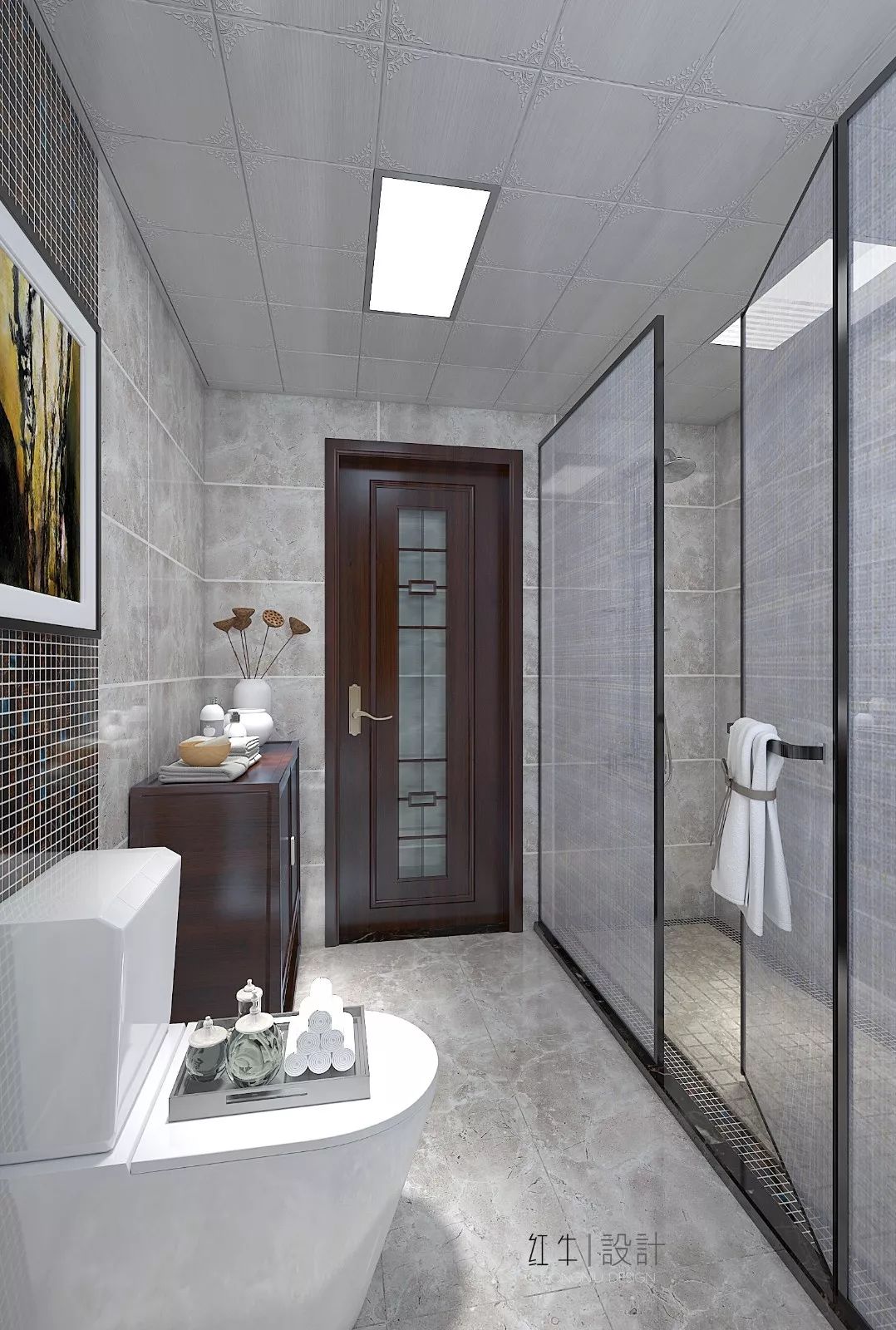 南京奧斯博恩莊園190平米現(xiàn)代中式風(fēng)格裝修 古典美學(xué)融入現(xiàn)代設(shè)計(jì)08衛(wèi)生間