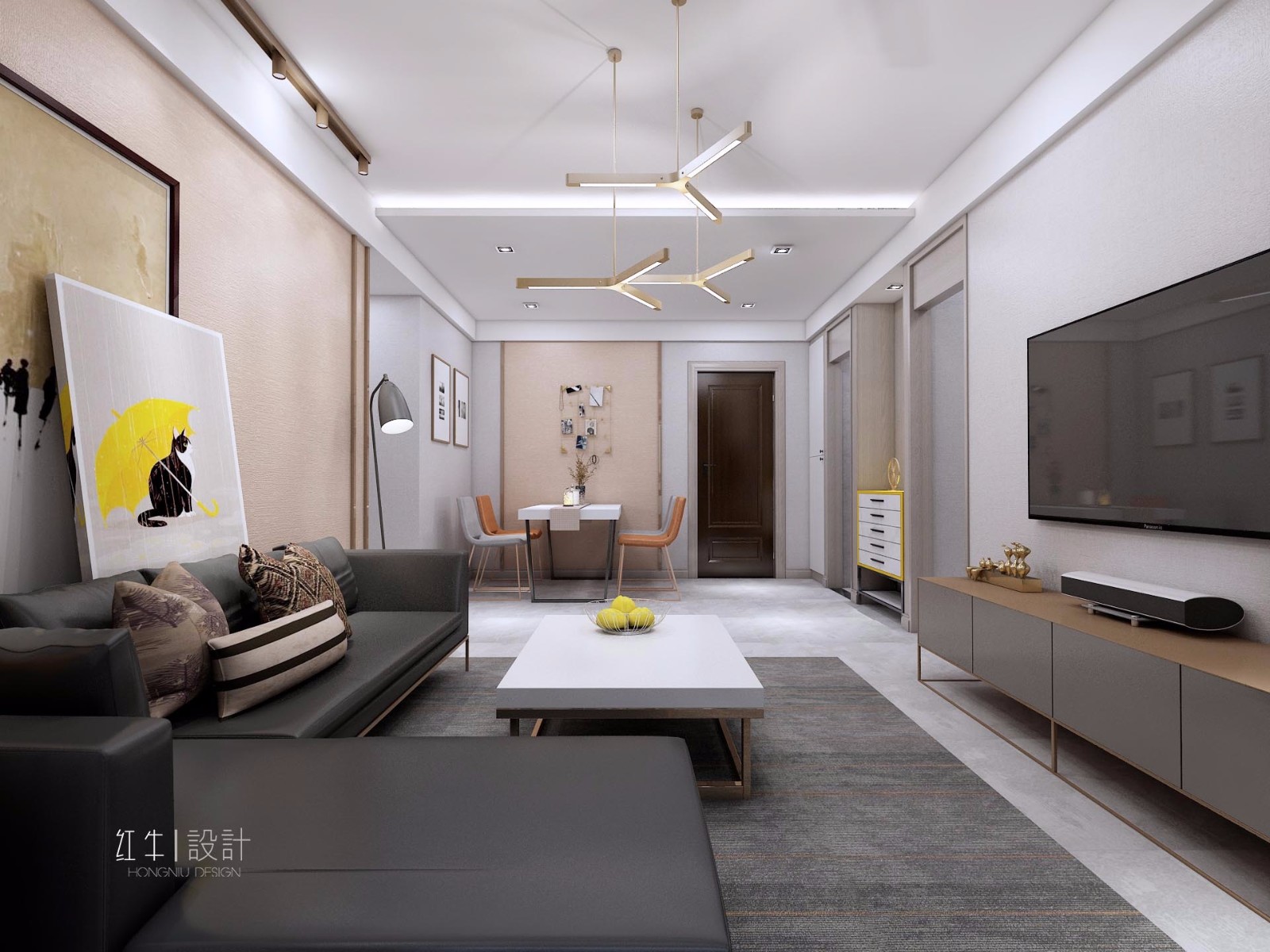 南京保利國際社區(qū)88平米現(xiàn)代簡約風(fēng)格裝修04客廳_水印