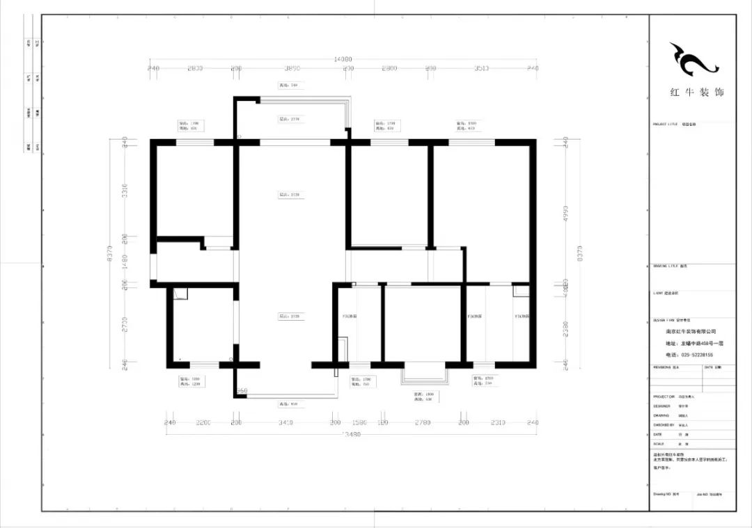 南京保利國(guó)際社區(qū)142平米現(xiàn)代簡(jiǎn)約風(fēng)格裝修01原始戶型圖