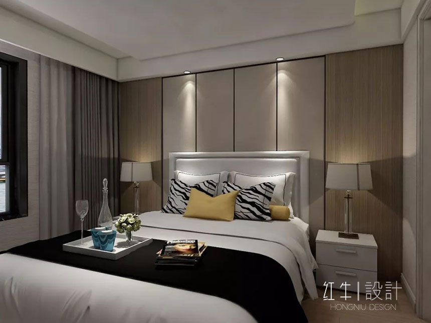 南京保利國(guó)際社區(qū)142平米現(xiàn)代簡(jiǎn)約風(fēng)格裝修06主臥_水印