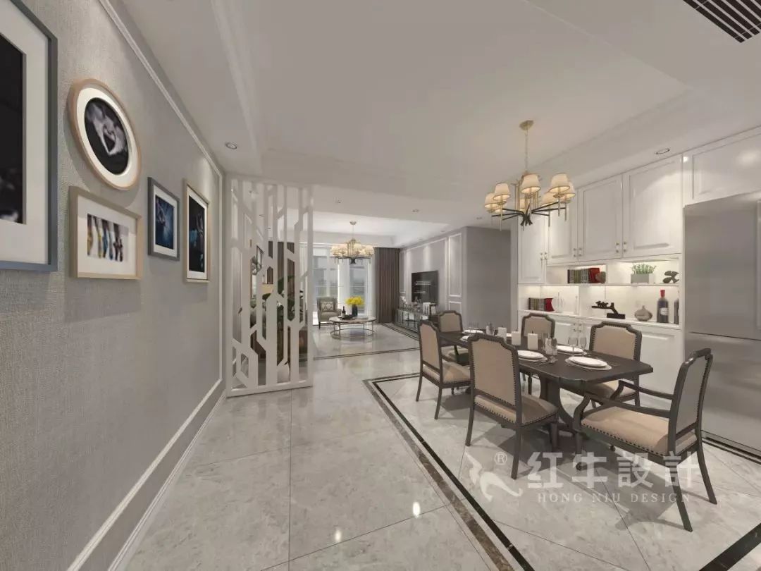 南京老房翻新--即便少掉一個衛(wèi)生間，也要單獨的衣帽間！13仇美蓉_康盛花園115㎡輕奢風格裝修效果圖_餐廳