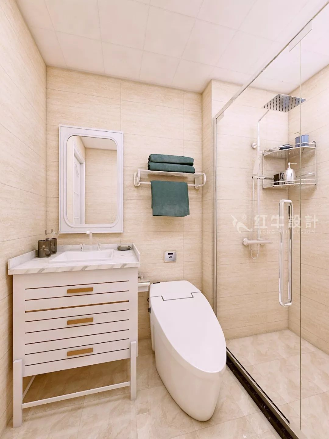 南京恒山花苑106㎡簡歐風格--靜享優(yōu)雅生活14衛(wèi)生間