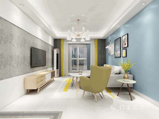 南京萬(wàn)達(dá)茂99㎡北歐風(fēng)格--摒棄繁瑣的裝飾，打造簡(jiǎn)潔明亮的家居空間！01設(shè)計(jì)師：劉小勇