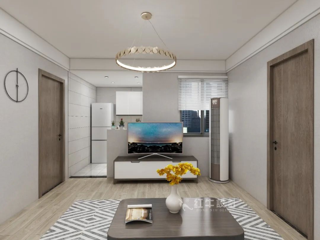 劉萍萍_花崗鴻福城132㎡現(xiàn)代簡約風(fēng)格_兩套小戶型打通變大宅，中西雙廚房+衣帽間打造品質(zhì)生活！07客廳