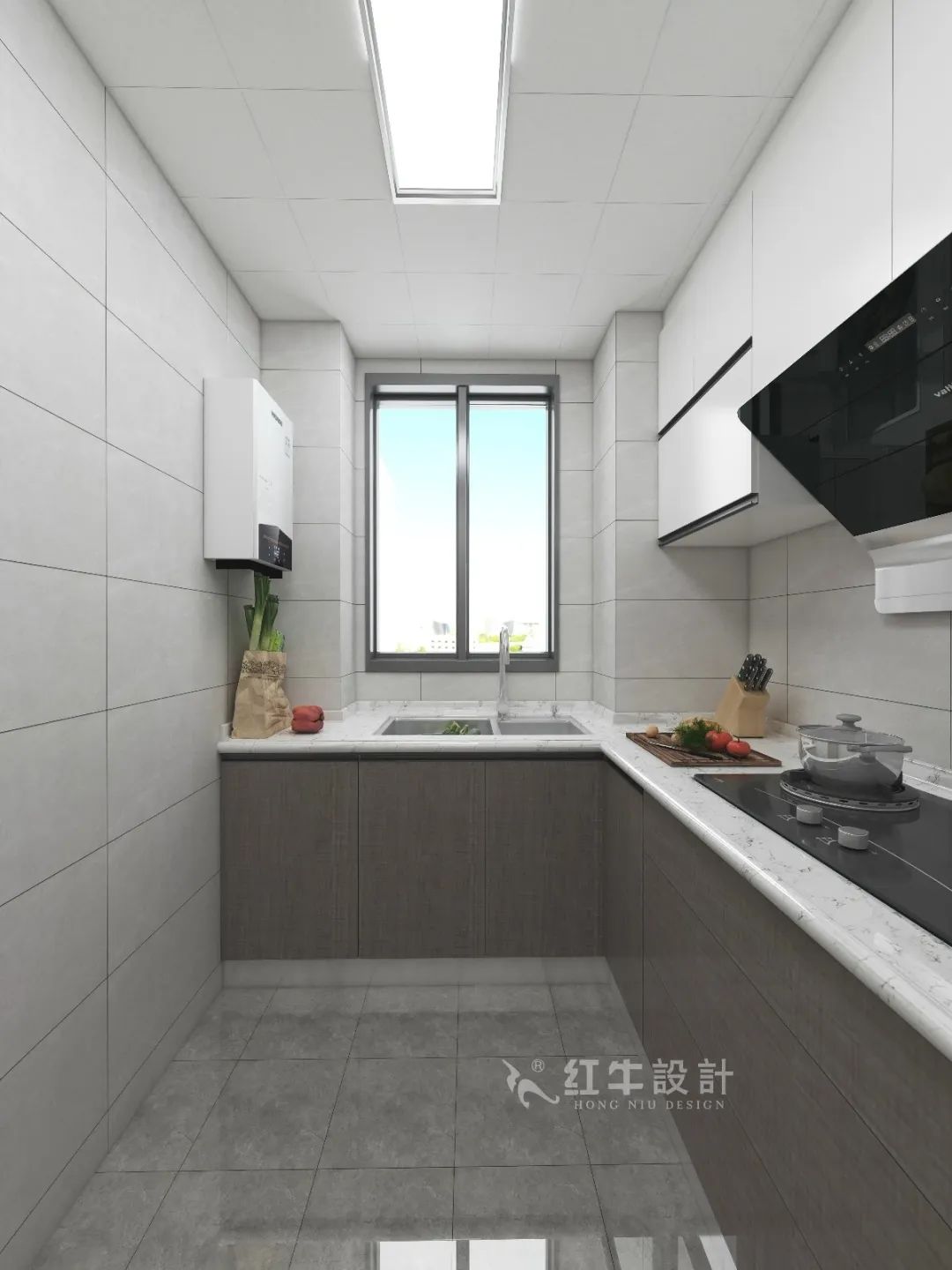 劉萍萍_花崗鴻福城132㎡現(xiàn)代簡約風(fēng)格_兩套小戶型打通變大宅，中西雙廚房+衣帽間打造品質(zhì)生活！10廚房