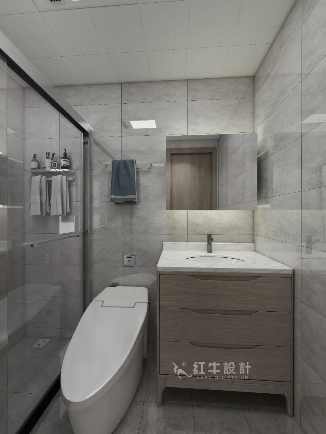 劉萍萍_花崗鴻福城132㎡現(xiàn)代簡約風(fēng)格_兩套小戶型打通變大宅，中西雙廚房+衣帽間打造品質(zhì)生活！15衛(wèi)生間