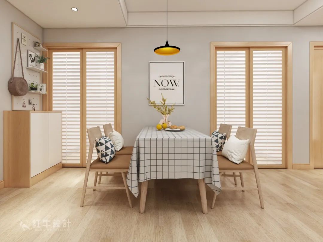 劉萍萍_紅牛設(shè)計--保利金地貝克105㎡北歐風(fēng)格06效果圖欣賞_餐廳