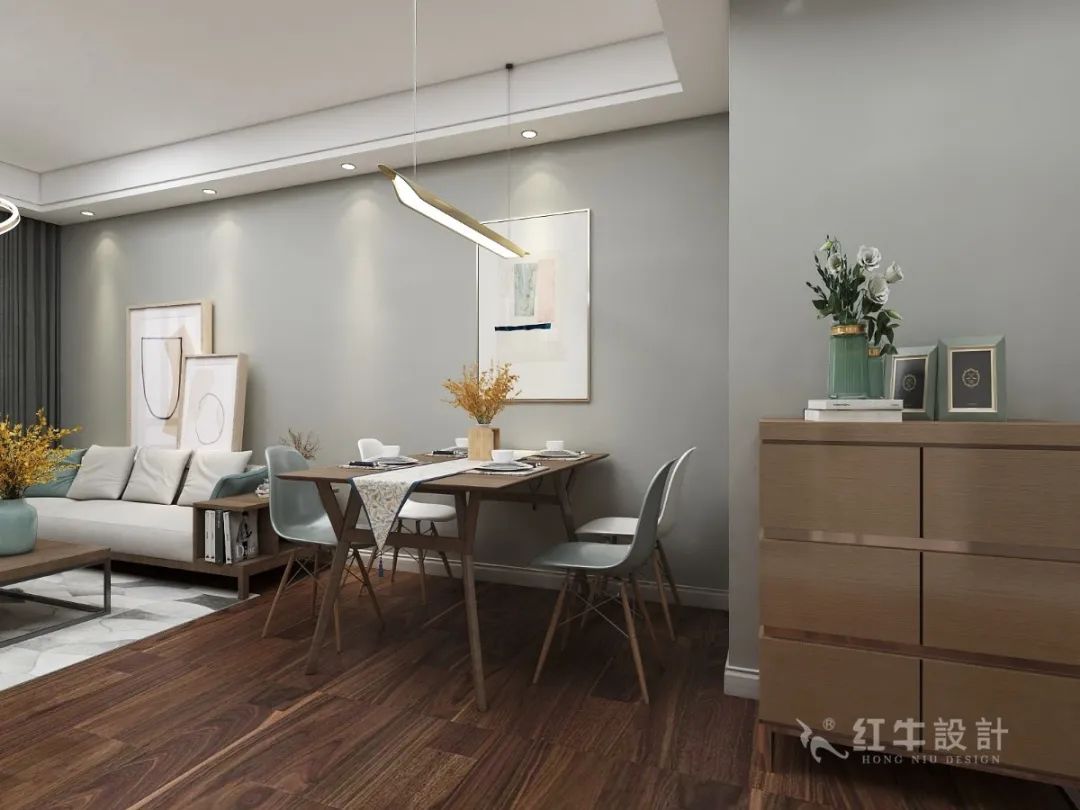 吳波_紅牛設計--中垠紫金官邸100㎡(B戶型)現(xiàn)代簡約05效果圖欣賞_餐廳