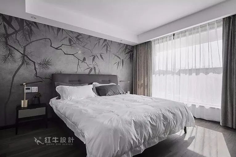 朱明琪_紅牛設(shè)計(jì)--中垠紫金官邸105㎡(C3戶型)新中式風(fēng)格09效果圖欣賞_臥室