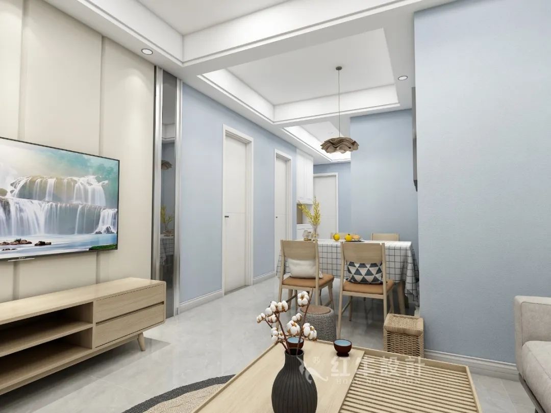 孟憲濤_紅牛設(shè)計--中垠紫金官邸109㎡(D戶型)現(xiàn)代北歐05效果圖欣賞_餐廳過道