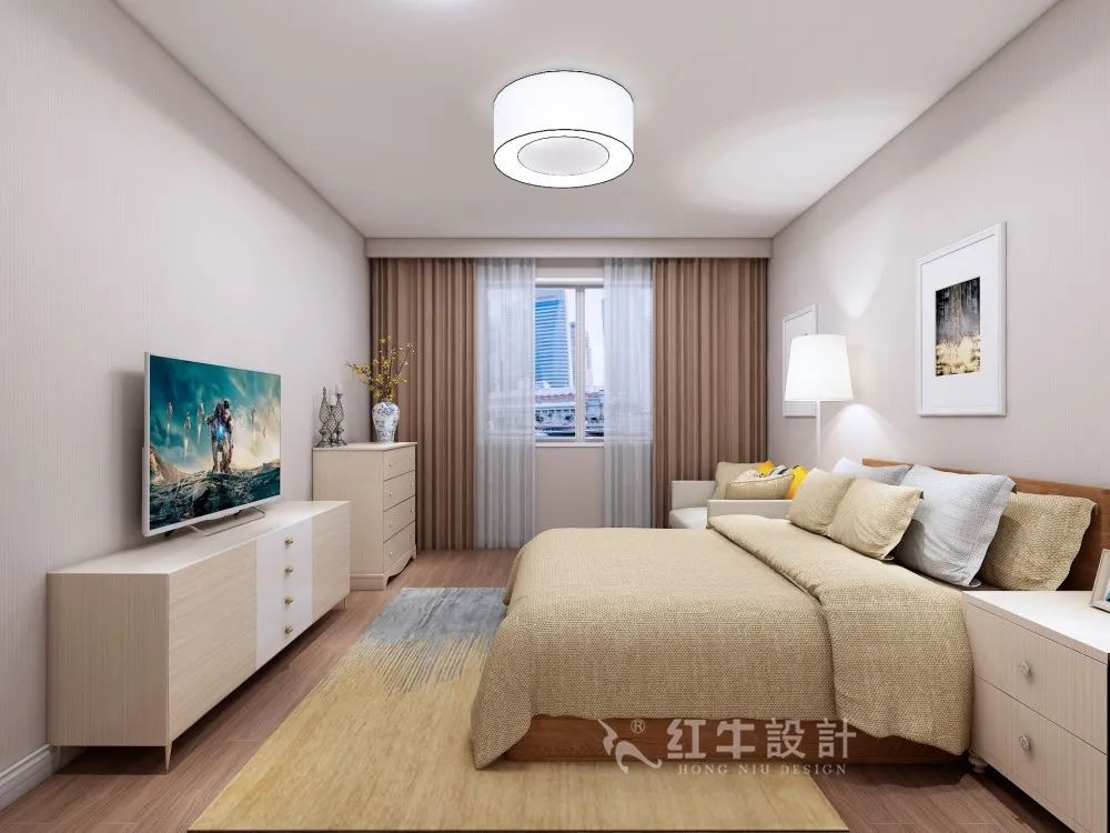 孟憲濤_紅牛設(shè)計--中垠紫金官邸109㎡(D戶型)現(xiàn)代北歐06主臥