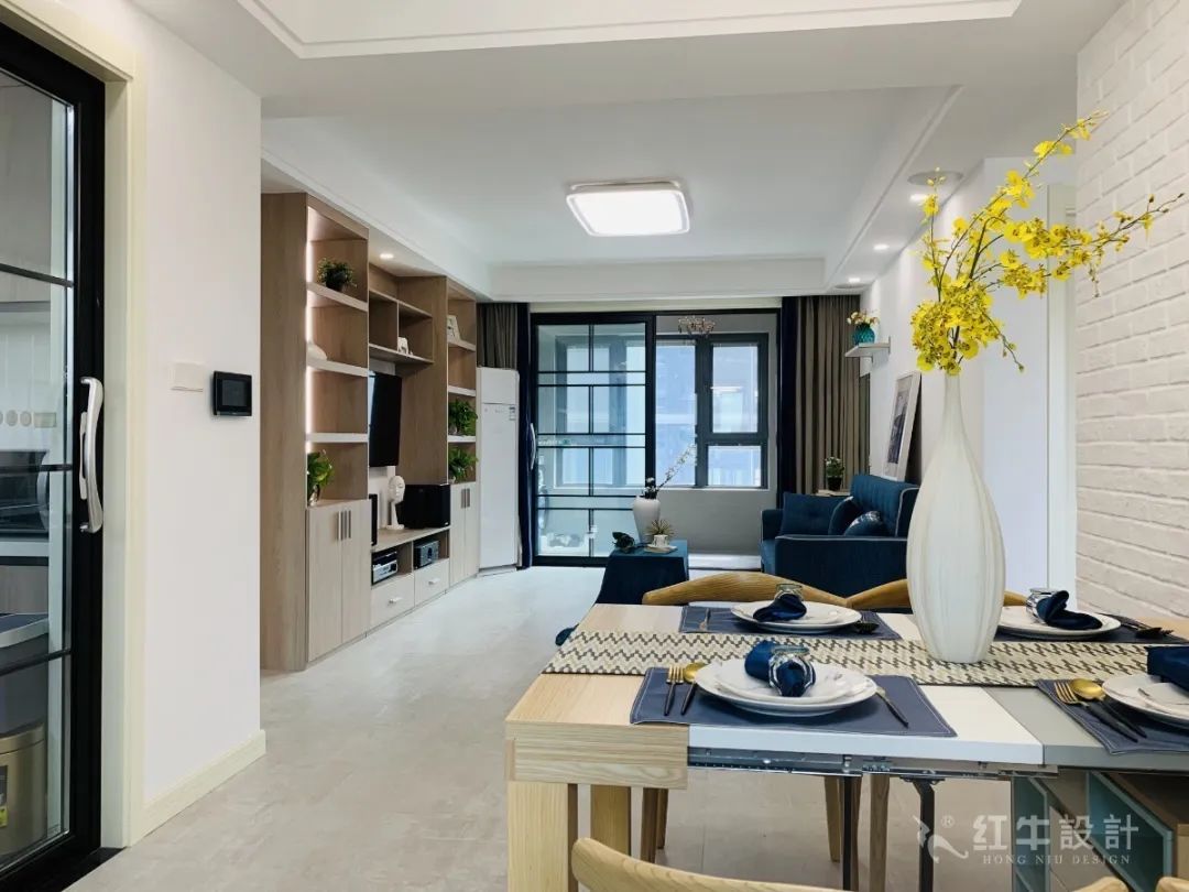 孟憲濤_保利國(guó)際社區(qū)115㎡現(xiàn)代北歐--簡(jiǎn)潔明亮之家，一人獨(dú)居太愜意！06實(shí)景效果_客餐廳