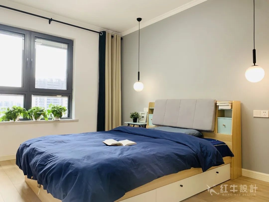 孟憲濤_保利國(guó)際社區(qū)115㎡現(xiàn)代北歐--簡(jiǎn)潔明亮之家，一人獨(dú)居太愜意！13實(shí)景效果_主臥