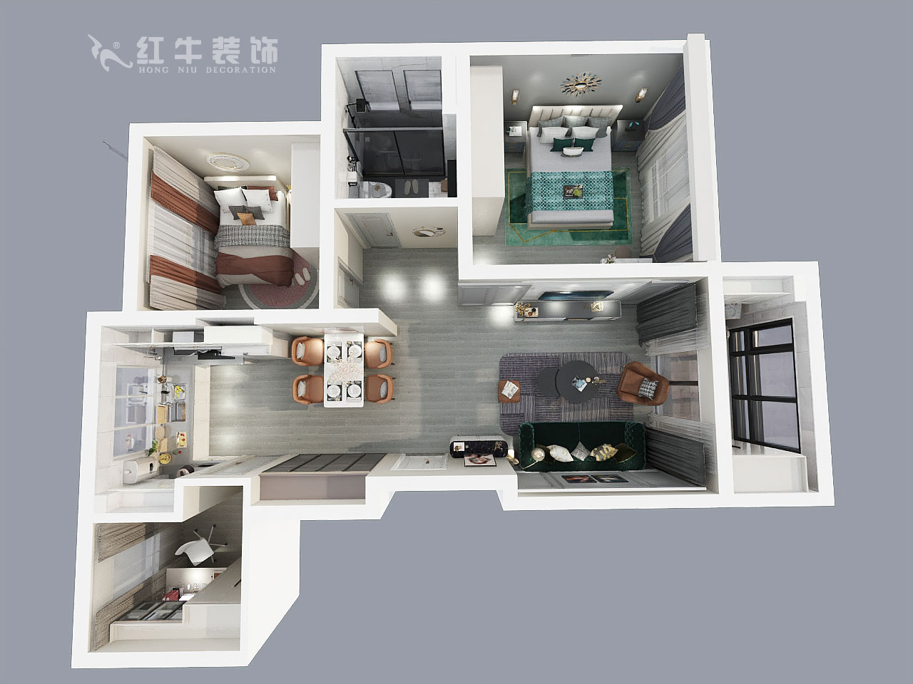 郭志成_御水灣花園73-1-101-90㎡-現(xiàn)代輕奢風(fēng)格_鳥瞰圖+logo