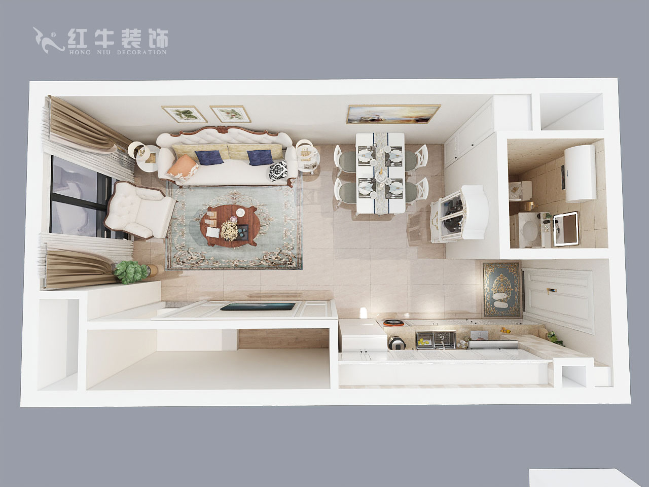 郭志成_悅享家北樓710-90㎡-簡歐風(fēng)格_一樓鳥瞰圖+logo