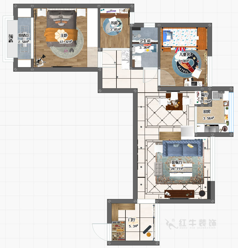 熊皓宇_21世紀國際公寓56-2601-60㎡-現(xiàn)代簡約風格_平面圖+logo