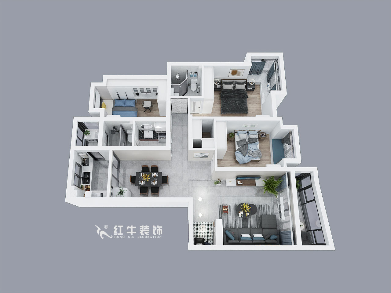 劉小勇_花開四季11-301-120㎡-現(xiàn)代簡約風(fēng)格_鳥瞰圖+logo