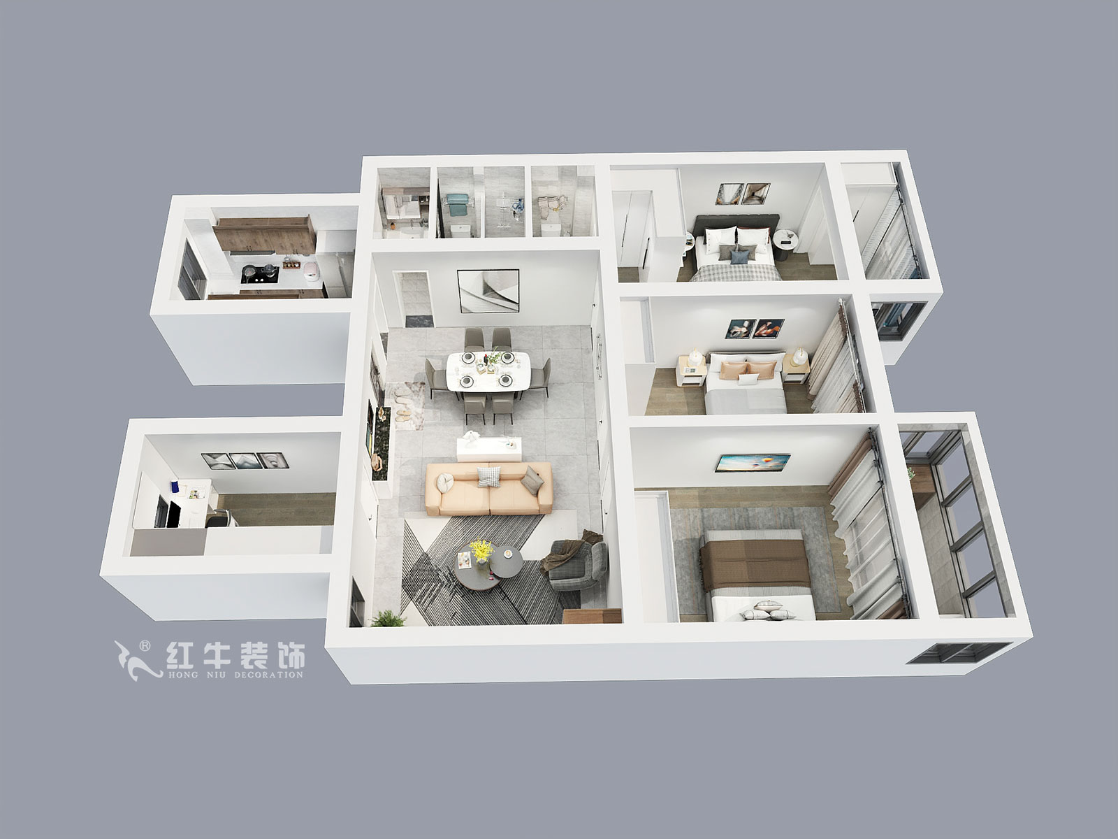 劉萍萍_莫愁花園牡丹里12-402-120㎡-簡約風格_鳥瞰圖