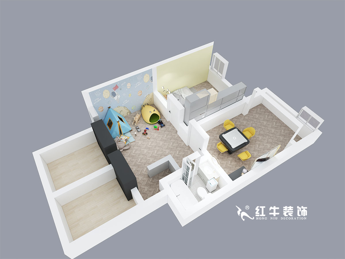 朱明琪_龍蟠花苑8-25-701-86㎡-北歐風(fēng)格_二層鳥瞰