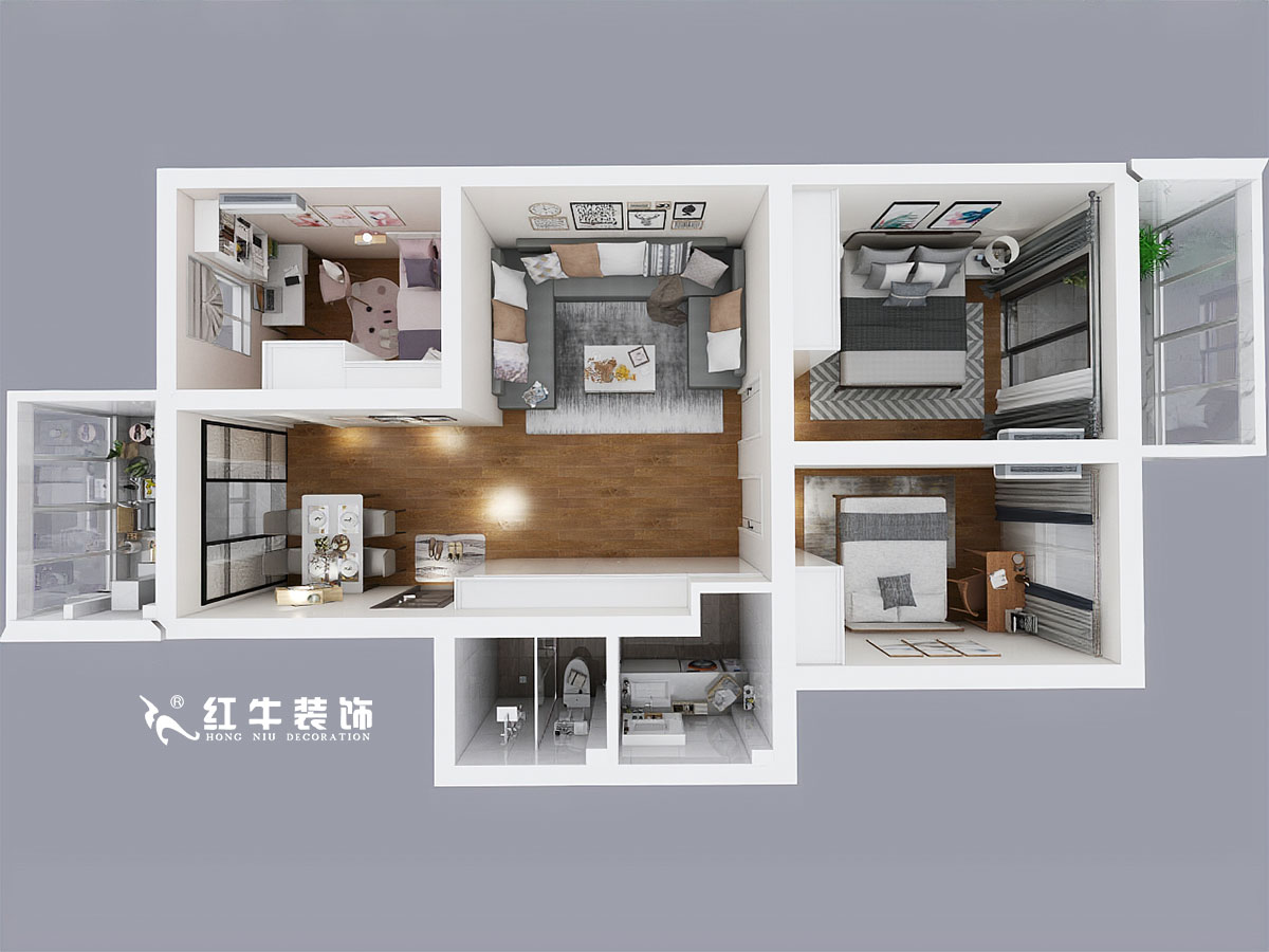 朱彥_羅廊巷2號2-2-701-90㎡-簡約風(fēng)格00鳥瞰圖