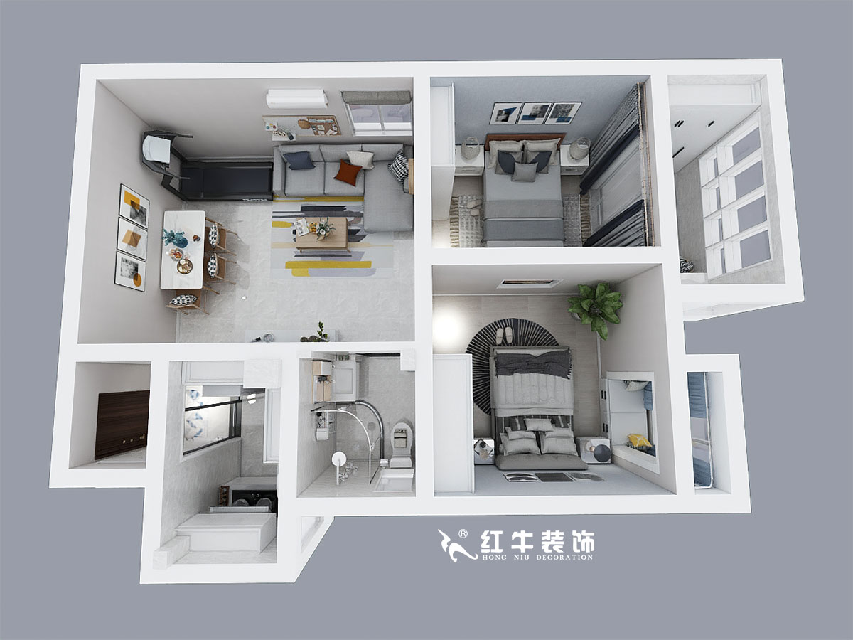 熊皓宇_匯景家園景康苑3-2-502-66㎡-北歐風(fēng)格00鳥瞰圖