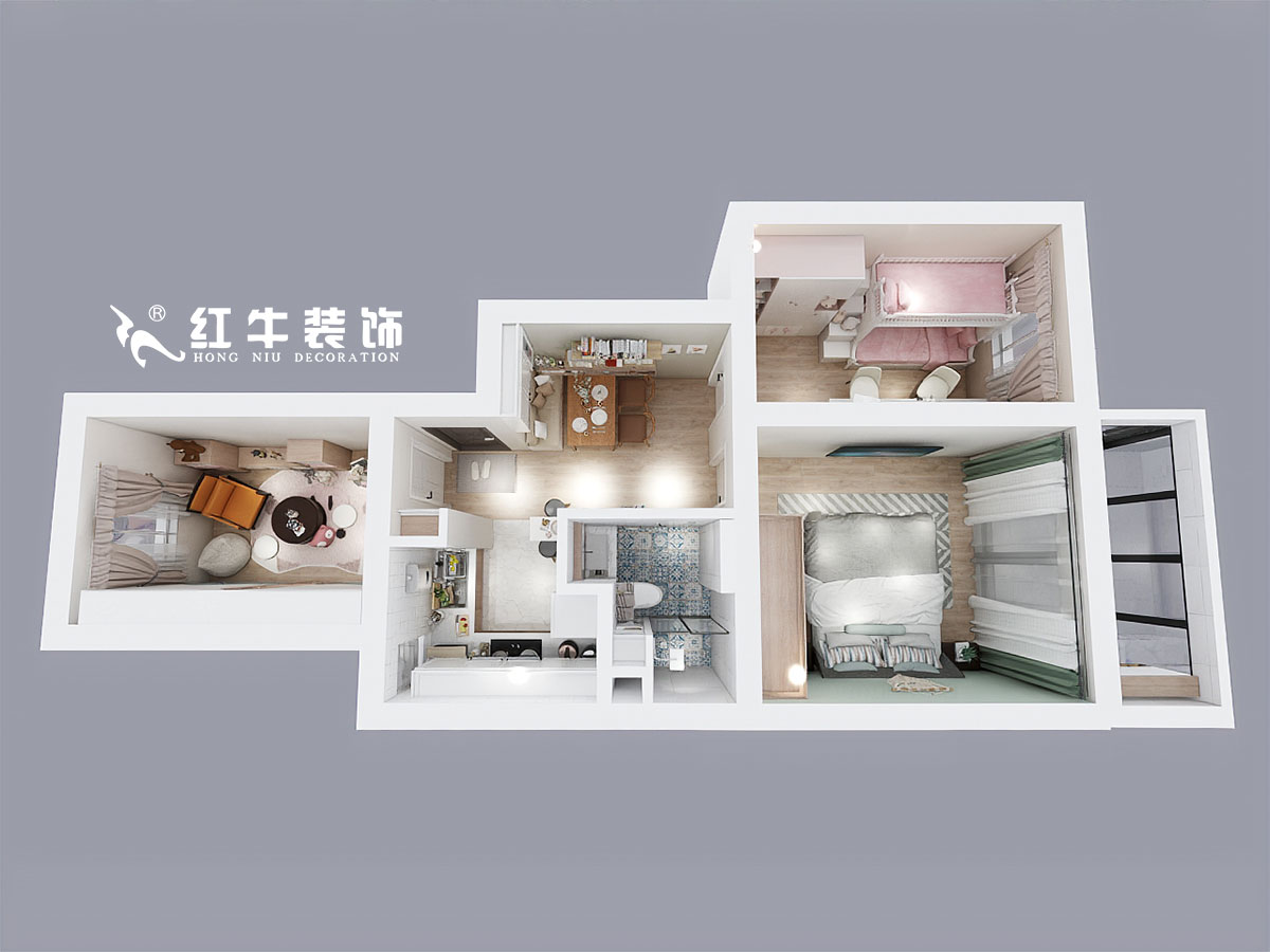 蔣琛_銀城花園147-302-70㎡-混搭風(fēng)格00鳥(niǎo)瞰圖