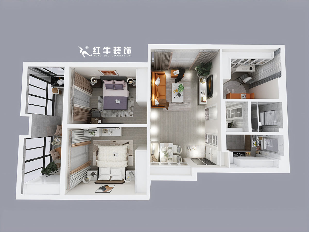 仇美蓉_朗詩萬都玲瓏樾3-4-408-92㎡-現(xiàn)代風(fēng)格_3室2廳1衛(wèi)_定制家￥123952→00鳥瞰圖