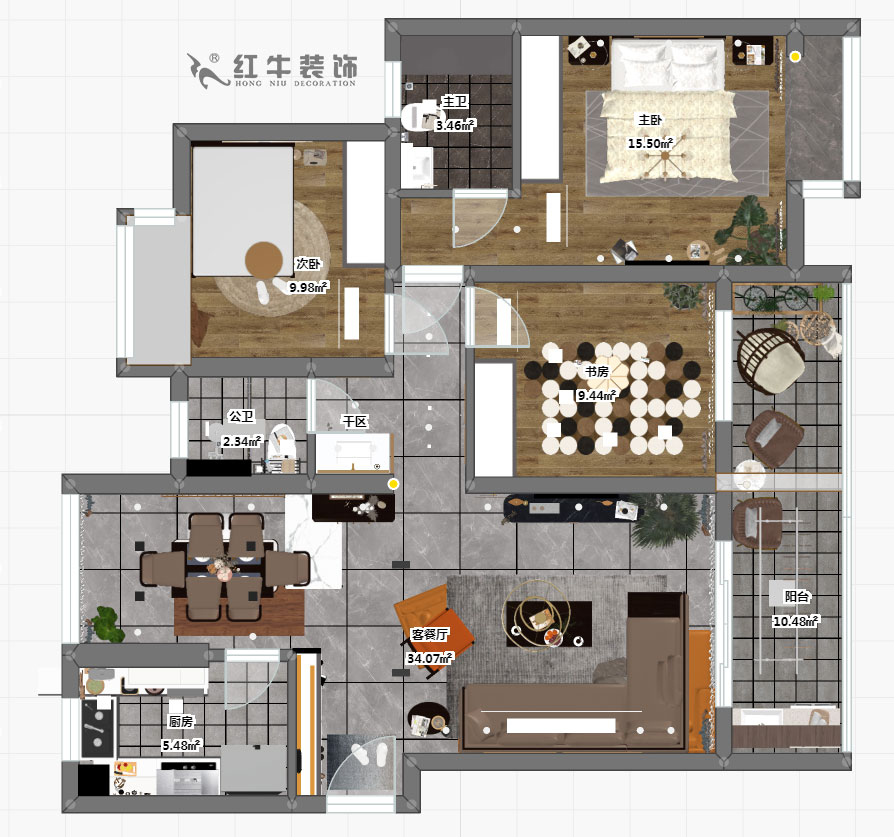 吳波_萊蒙水榭陽光10-1-901-107㎡-現(xiàn)代輕奢風(fēng)格_3室2廳2衛(wèi)(老房裝修)_成品家¥168676_全包16