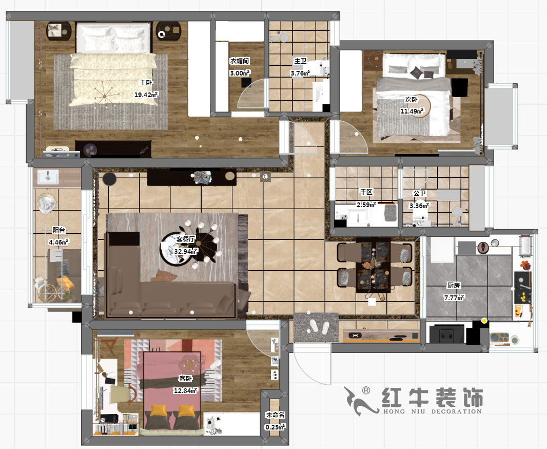 郭志成_宏圖上水園25-1104-130㎡-現(xiàn)代簡約風格_3室2廳2衛(wèi)(老房裝修)_定制家¥134817