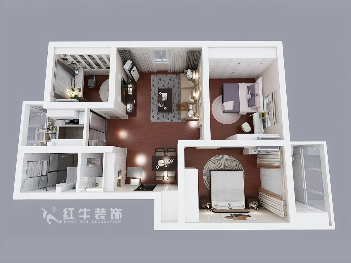 顧娟_怡居園5-19-302-102㎡-現(xiàn)代風格_3室2廳1衛(wèi)(老房裝修)_定制家¥130000_全包13萬00_04鳥瞰圖