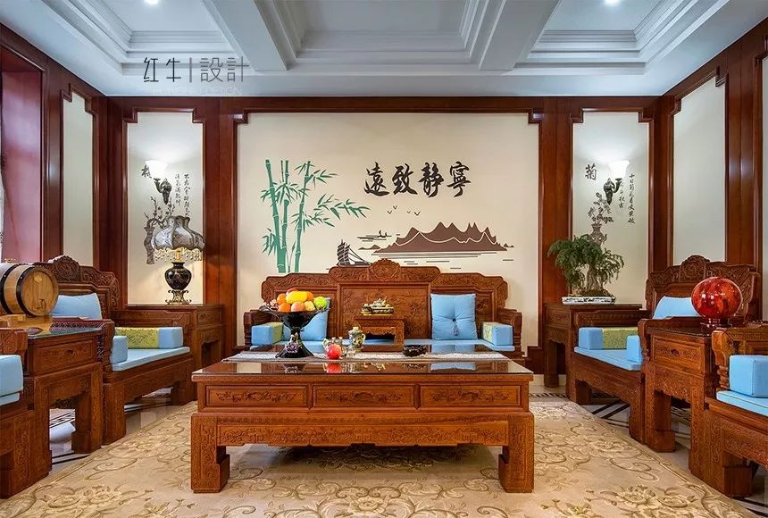 吳波_紅牛設(shè)計(jì) · 大宅--280㎡ · 中式古典風(fēng)格 · 湯山東湖麗島01