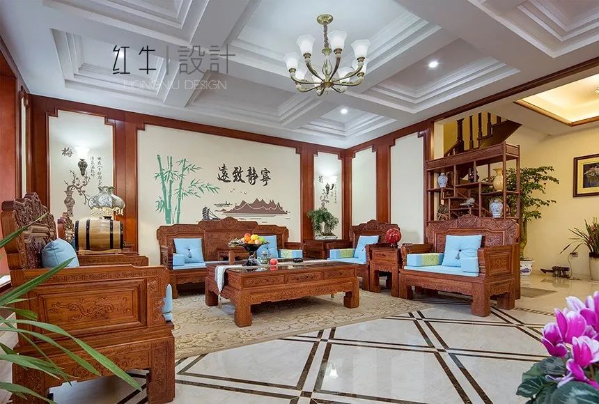 吳波_紅牛設(shè)計(jì) · 大宅--280㎡ · 中式古典風(fēng)格 · 湯山東湖麗島02