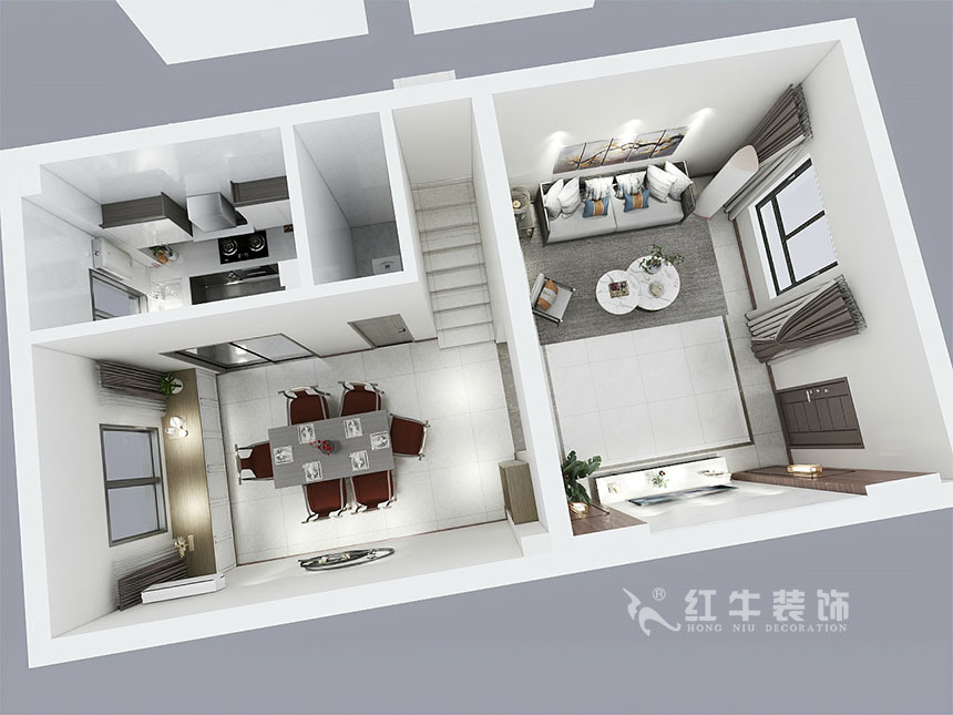 陸利民_香地美舍602-156㎡-新中式風格_5室2廳3衛(wèi)(新房裝修)_定制家¥208000_全包25萬00_13一樓鳥瞰圖