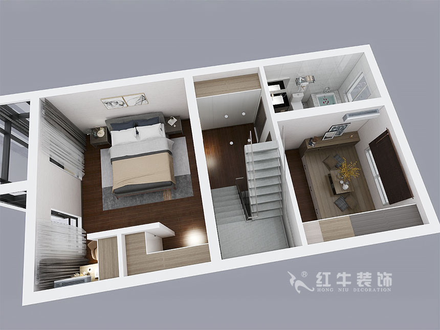 陸利民_香地美舍602-156㎡-新中式風格_5室2廳3衛(wèi)(新房裝修)_定制家¥208000_全包25萬00_15三樓鳥瞰圖