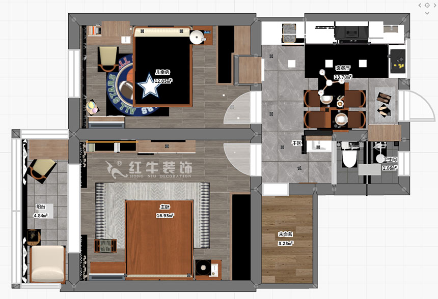 賈庭_峨嵋新村11號1-402-57㎡-北歐風(fēng)格_2室1廳1衛(wèi)(老房重新裝修)_定制家¥97687_全包9