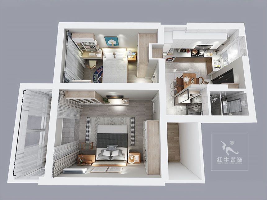 賈庭_峨嵋新村11號1-402-57㎡-北歐風(fēng)格_2室1廳1衛(wèi)(老房重新裝修)_定制家¥97687_全包9