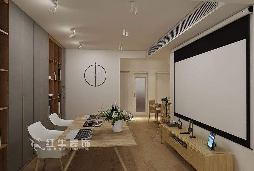 魏利利_津橋華府82㎡現(xiàn)代簡(jiǎn)約｜顛覆傳統(tǒng)客廳，即是休閑書(shū)吧又是影院01客廳860x580