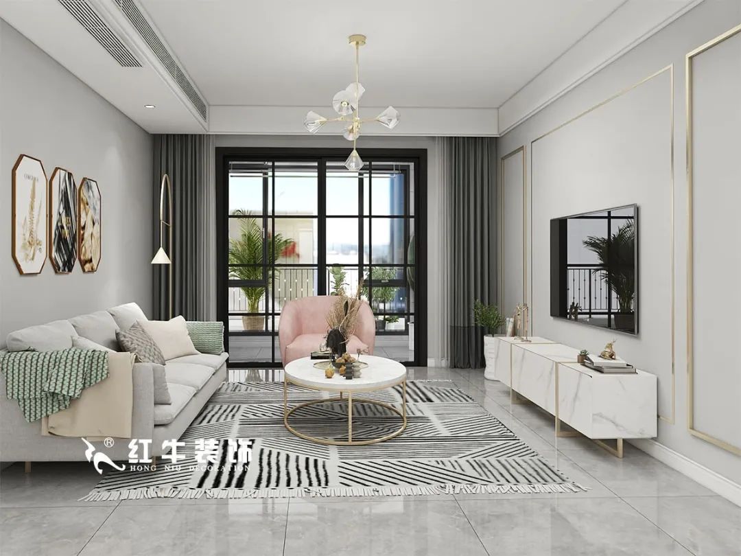 劉萍萍_仙龍灣山莊90㎡輕奢風(fēng)格｜加入一點(diǎn)金屬線條，這個(gè)家高級(jí)又溫柔！01