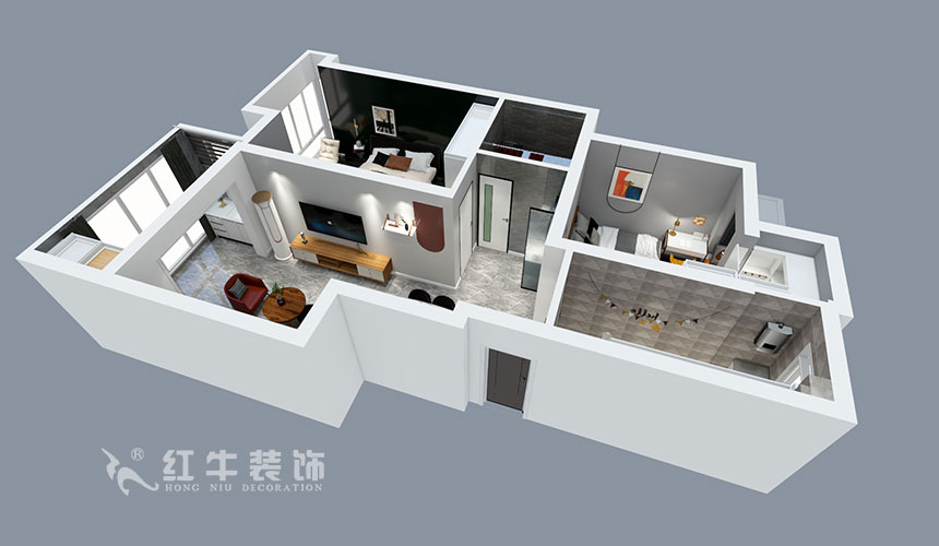 張智猿_紫金明珠5-2-304-82㎡-現(xiàn)代簡約風格_2室2廳1衛(wèi)（老房裝修）_成品家￥127797_全包12