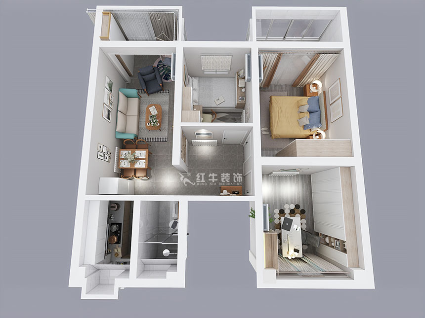 孟憲濤_良友里4-2-603-85㎡-現(xiàn)代風(fēng)格_3室1廳1衛(wèi)(二手房裝修)_定制家¥89000_全包9萬00_04鳥瞰圖