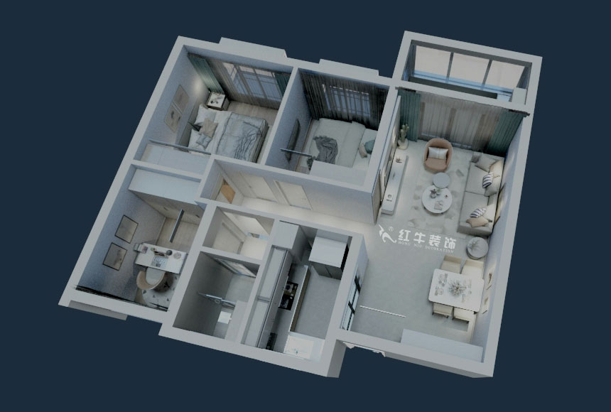 劉曉芳_風(fēng)華府5-2103-87㎡-現(xiàn)代風(fēng)格_3室2廳1衛(wèi)(新房裝修)_成品家¥112000_全包11