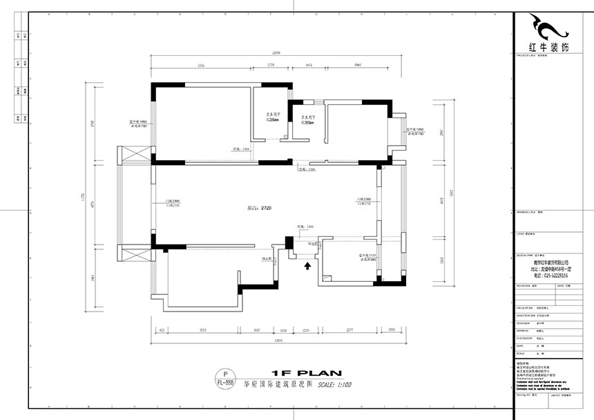 魏明花_華府國際8-1-801-142㎡-美式風格_3室2廳1衛(wèi)(毛坯房裝修)_定制家¥206480_全包20萬00_01華府國際8-1-801建筑原況圖-Model
