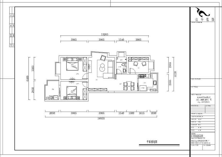 熊皓宇_東城水岸6-B-204-100㎡-現(xiàn)代簡約風(fēng)格_3室2廳1衛(wèi)(老房翻新)_成品家¥165270_全包14萬00_02平面布置圖