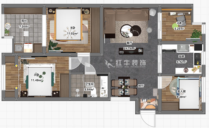 吳波_翠屏城111-1-1504-91㎡-現(xiàn)代風(fēng)格_4室2廳1衛(wèi)(新房裝修)_成品家¥121717_全包12