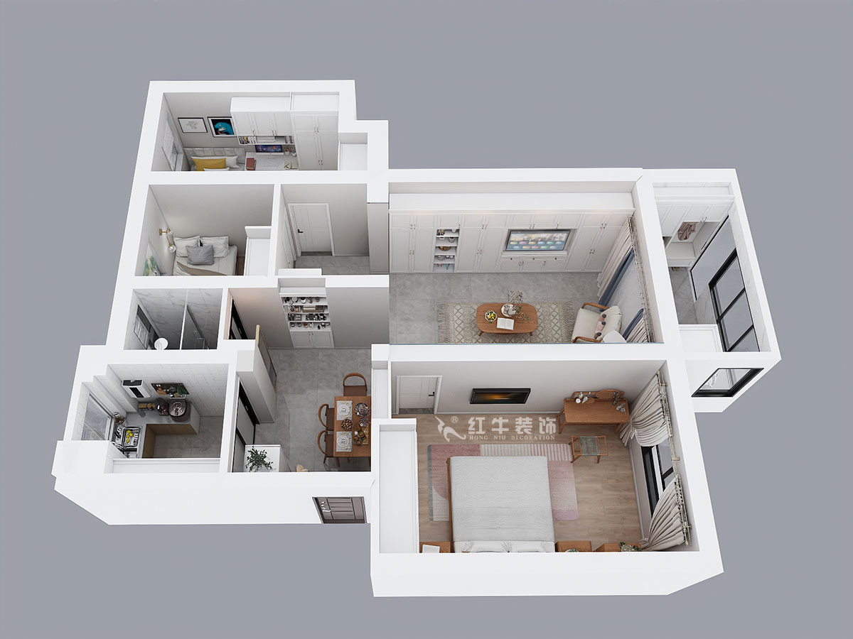 魏明花|水佑崗22-2-103-80㎡-現(xiàn)代簡約風(fēng)格|3室2廳1衛(wèi)|二手房裝修|成品家¥135494|全包13