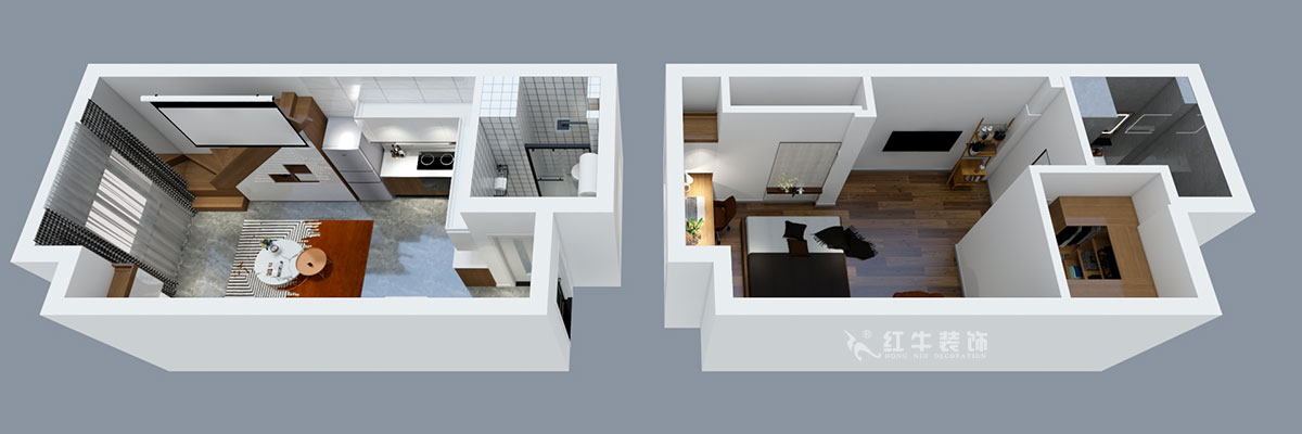 張智猿|海賦尚城6-508-40㎡挑高-現(xiàn)代簡約風格|1室1廳1衛(wèi)|新房裝修|定制家¥100000|全包11萬|00_05鳥瞰圖