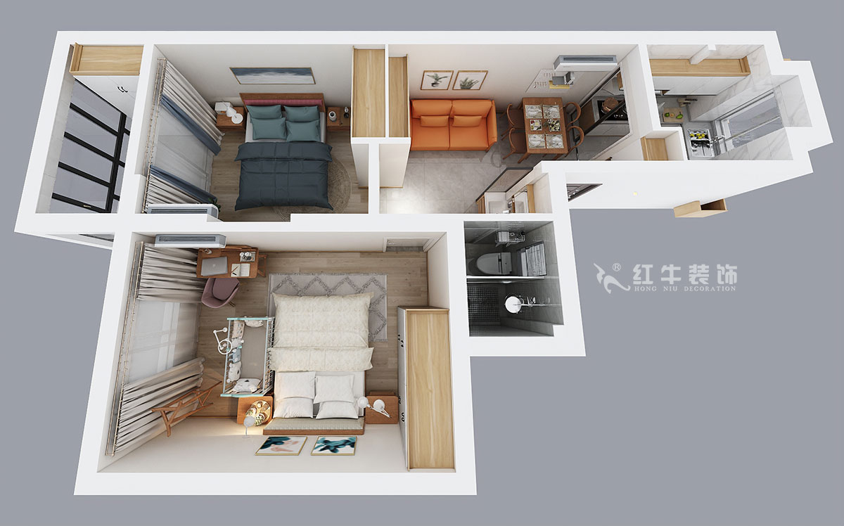 劉小勇|水佐崗48巷5號(hào)院9-402-56㎡-現(xiàn)代風(fēng)格|2室1廳1衛(wèi)|老房裝修|定制家¥120000|全包9