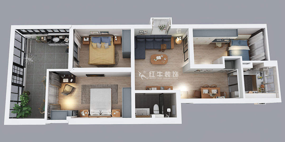 劉萍萍|鐘山山莊19-106-85㎡-北歐風(fēng)格|3室2廳1衛(wèi)|老房裝修|定制家¥120360|全包12