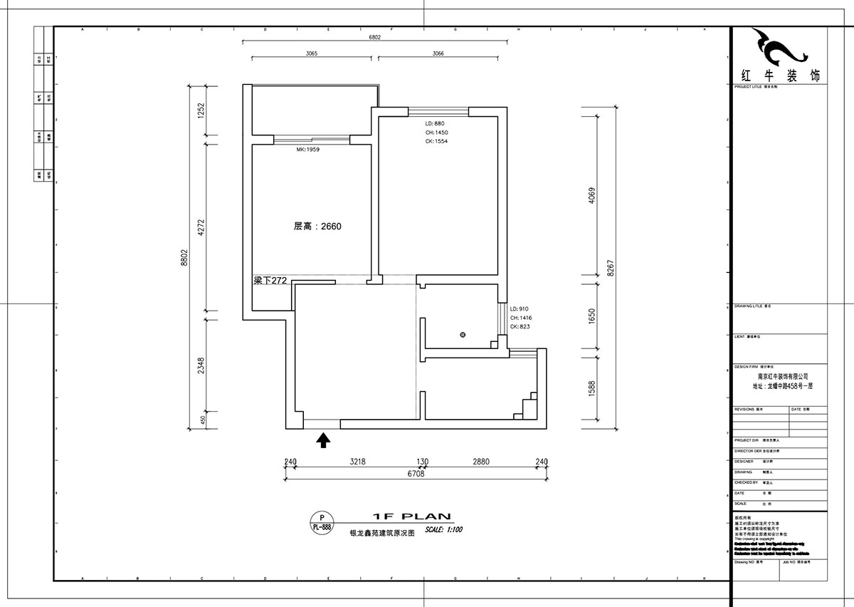 魏明花|銀龍鑫苑8-4-1015-60㎡-現(xiàn)代簡約風(fēng)格|1室1廳1衛(wèi)|二手房裝修|定制家¥103134|全包10萬|00_01建筑原況圖